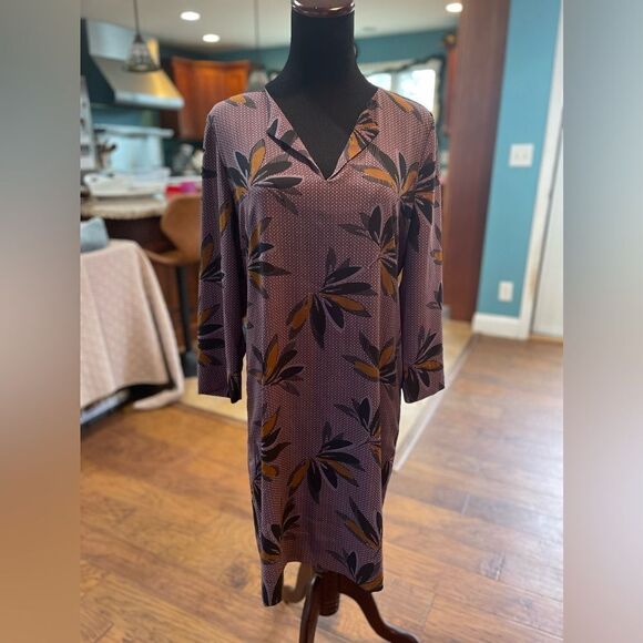 Essentiel Antwerp 3/4 Sleeve Dress - Purple Floral Print, Size 40 NWT - Picture 1 of 5
